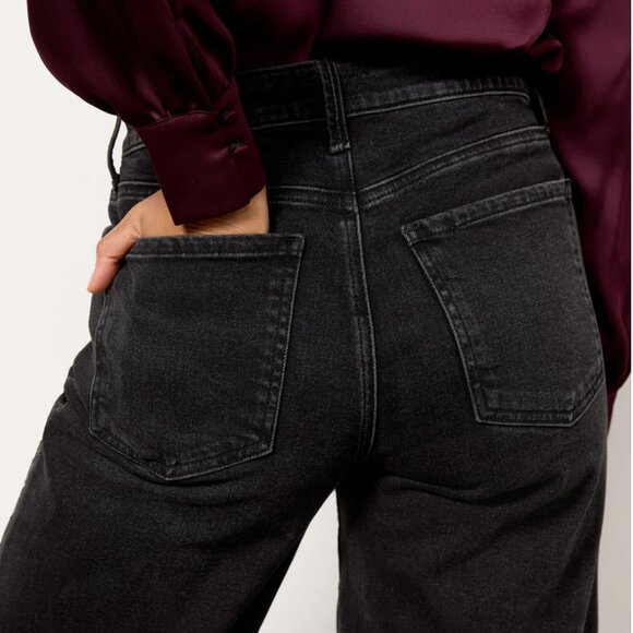 Kut from the Kloth Black Meg High Rise Fab Ab Wide Leg Illuminated Sparkle denim - Picture 4 of 8